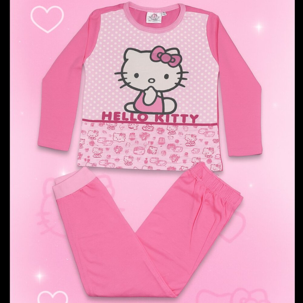 “Hello Kitty Sweetheart” Pajama Set  Pink Long Sleeve & Cozy Pants 4T NWT Cotton